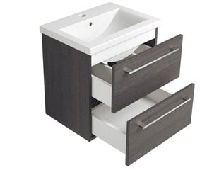 Нижний шкафчик для ванной комнаты RB Bathroom Scandic с раковиной 51 см, черный цена и информация | Шкафчики для ванной | kaup24.ee
