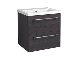 Нижний шкафчик для ванной комнаты RB Bathroom Scandic с раковиной 51 см, черный цена и информация | Шкафчики для ванной | kaup24.ee