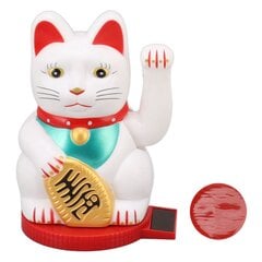 Машущая рука Lucky Cat Солнечная энергия Светочувствительная вращающаяся основа принесет богатство и удачу 5-дюймовое украшение «Кошка удачи», белое цена и информация | Светодиодные экраны | kaup24.ee