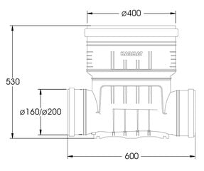 Kинета Karmat проходная для литого вертикального стояка ø 400 цена и информация | Сантехнические соединения, клапаны | kaup24.ee