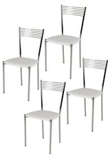 Tommychairs - Набор из 4 стульев ELEGANCE хромированная стальная конструкция c белым обитым сиденьем цена и информация | Стулья для кухни и столовой | kaup24.ee