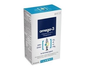 Omega-3+Vitamins D3+E+C+Mg, kaps. N60 цена и информация | Витамины, пищевые добавки, препараты для хорошего самочувствия | kaup24.ee