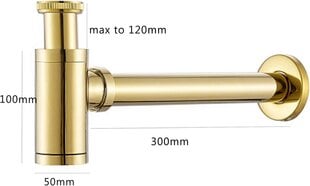 (Kuldne) ümmargune messingist pudelilõks, 1,5 tolli, valamupüüdur, lõhnalõks, jäätmepüüdur, vannitoa äravool, kraanikauss, konteiner hind ja info | Köögisegistid | kaup24.ee