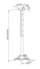 Sbox Projector Ceiling Mount max336mm 15kg PM-102XL hind ja info | Projektori tarvikud | kaup24.ee