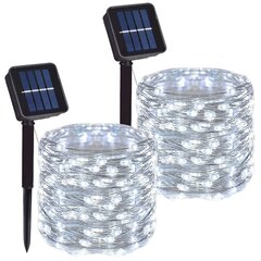 (7M 50LEDWhite 2PC) 7m päikeseenergia LED-valgusti välitingimustes valgusti aiahaldja valgusnöör 1-2 tk veekindel jõuluvanikuõue kaunistus цена и информация | Гирлянды | kaup24.ee