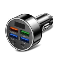 100 W 6 pordiga autolaadija kiirlaadimine PD QC3.0 USB C autotelefoni laadija C-tüüpi auto adapter iPhone'i jaoks. hind ja info | Mobiiltelefonide laadijad | kaup24.ee