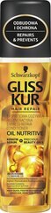 Спрей-кондиционер для волос с секущимися концами Schwarzkopf GLISS KUR Oil Nutritive 200 мл цена и информация | Бальзамы, кондиционеры | kaup24.ee