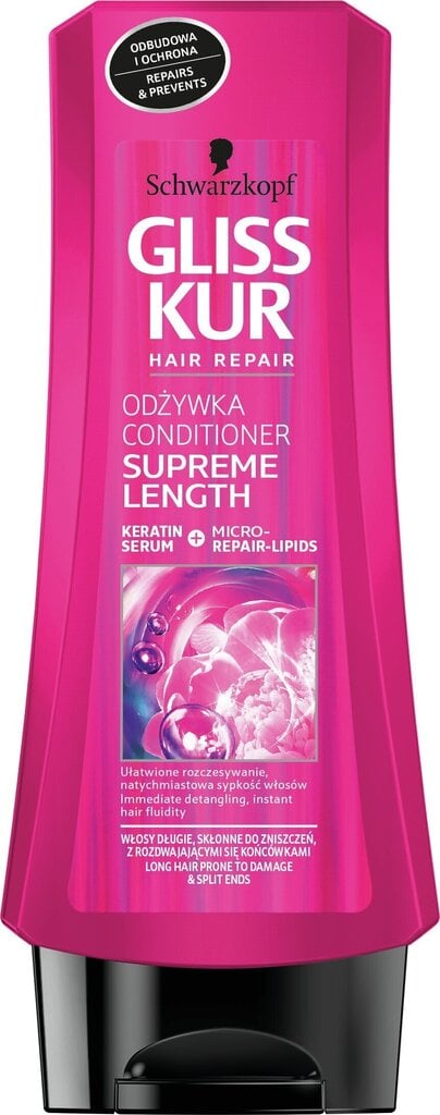 Palsam Schwarzkopf GLISS KUR Supreme Length 200 ml цена и информация | Juuksepalsamid | kaup24.ee