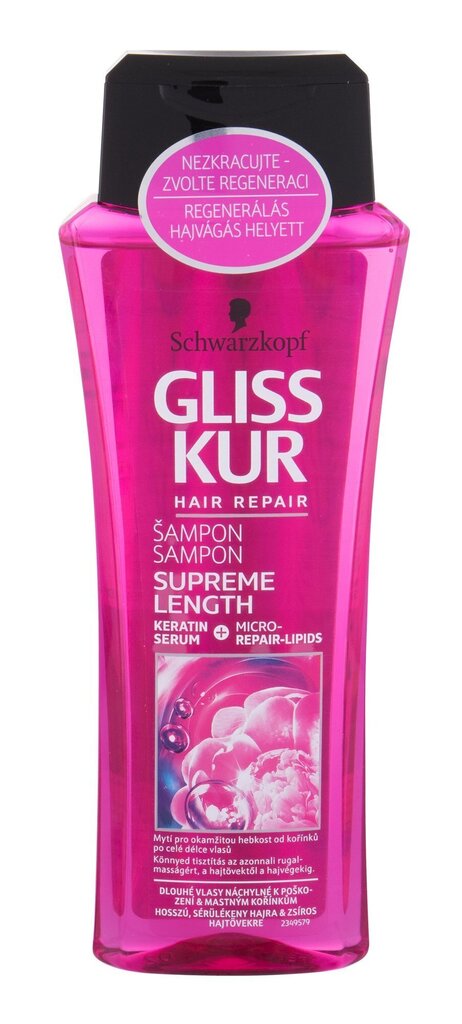 Šampoon Schwarzkopf GLISS KUR Supreme Length 250 ml hind ja info | Šampoonid | kaup24.ee