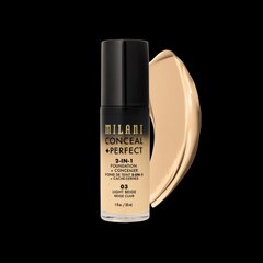 Milani CONCEAL + PERFECT 2-IN-1 FOUNDATION - 03 - Light Beige - jumestuskreem hind ja info | Jumestuskreemid, puudrid | kaup24.ee