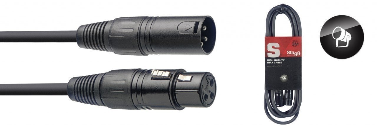 DMX kaabel XLR/f - XLR/m Stagg 3m hind ja info | Kaablid ja juhtmed | kaup24.ee