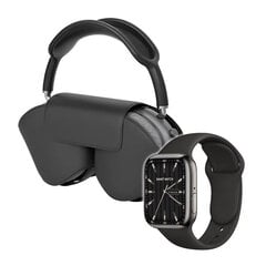 Pack De Luxe Klack Watch 9 Max nutikell ja Klack PRO Bluetoothi peapaelaga kõrvaklapid roosad/punased hind ja info | Nutikellad (smartwatch) | kaup24.ee