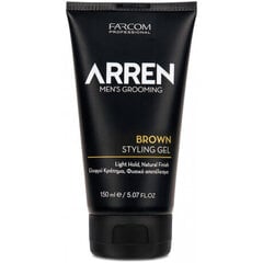 Pruuni tooni, kerge fikseeriv geel meestele Farcom Professional ARREN Men's Grooming Brown Styling Gel, 150ml hind ja info | Viimistlusvahendid juustele | kaup24.ee