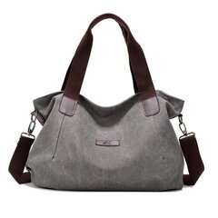 Lihtne suure mahutavusega Canvas Bag-lilla kohv hind ja info | Naiste kotid | kaup24.ee