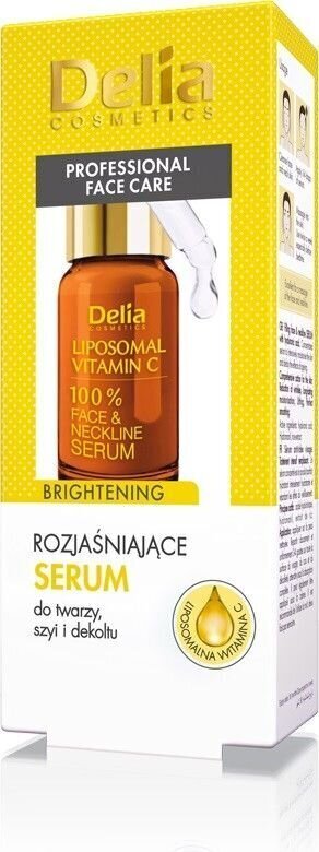 Sära andev seerum näole ja kaelale liposomaalse C-vitamiiniga Delia Cosmetics Liposomal Vitamin C, 10ml hind ja info | Näoõlid, seerumid | kaup24.ee