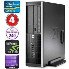 HP 8100 Elite SFF i5-750 4GB 240SSD GT1030 2GB DVD WIN10Pro [refurbished] цена и информация | Стационарные компьютеры | kaup24.ee