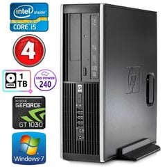 HP 8100 Elite SFF i5-750 4GB 240SSD+1TB GT1030 2GB DVD WIN7Pro цена и информация | Стационарные компьютеры | kaup24.ee