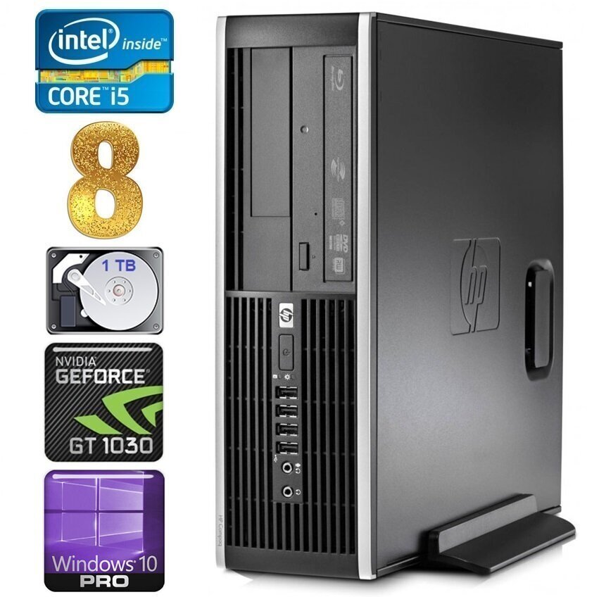 HP 8100 Elite SFF i5-750 8GB 1TB GT1030 2GB DVD WIN10Pro hind ja info | Lauaarvutid | kaup24.ee