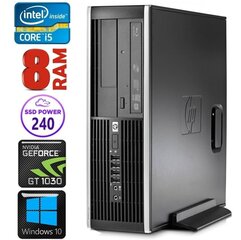HP 8100 Elite SFF i5-750 8 ГБ 240SSD GT1030 2 ГБ DVD WIN10 цена и информация | Стационарные компьютеры | kaup24.ee