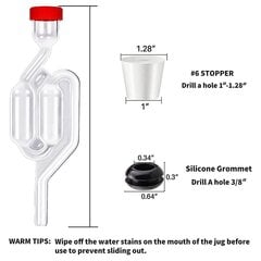 S-kujulised õhulukud Homebrew Bubble Airlock Carboysi kork ja fermenteri tihendklapp toidukvaliteediga rõngastihenditega veinivalmistamine hind ja info | Tolmuimejate lisatarvikud | kaup24.ee
