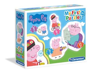 Пазл-набор Clementoni Свинка Пеппа (Peppa Pig), 3-6-9-12 д. цена и информация | Пазлы | kaup24.ee