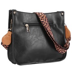 Naiste moodne nahast Crossbody kott Õlakott vabaaja paindliku kandmisstiiliga Reguleeritava kitarririhmaga must цена и информация | Женские сумки | kaup24.ee