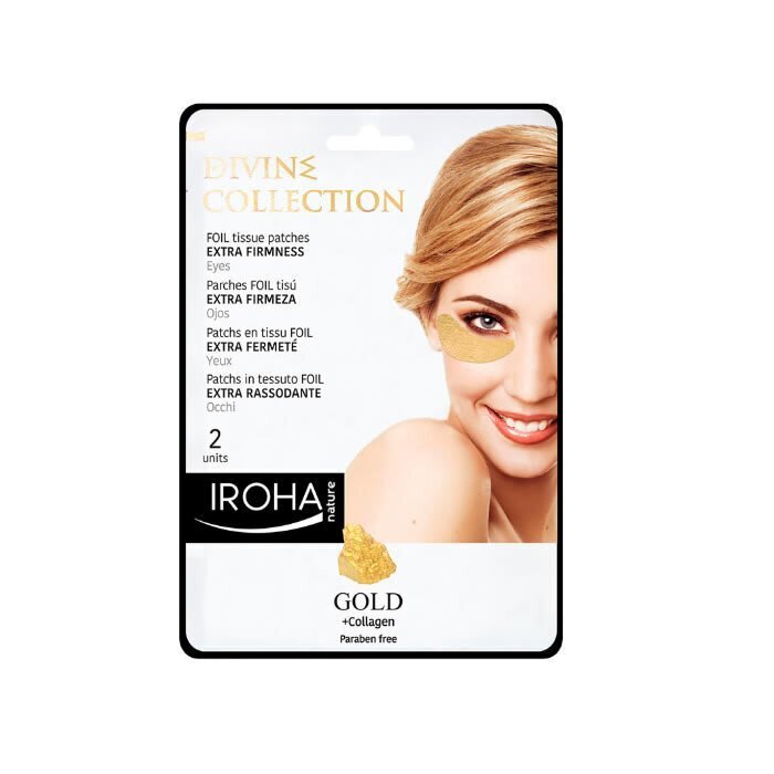 Pinguldav silmamask 24K kulla ja kollageeniga Iroha Divine Collection Foil Tissue 2 tk цена и информация | Näomaskid, silmamaskid | kaup24.ee