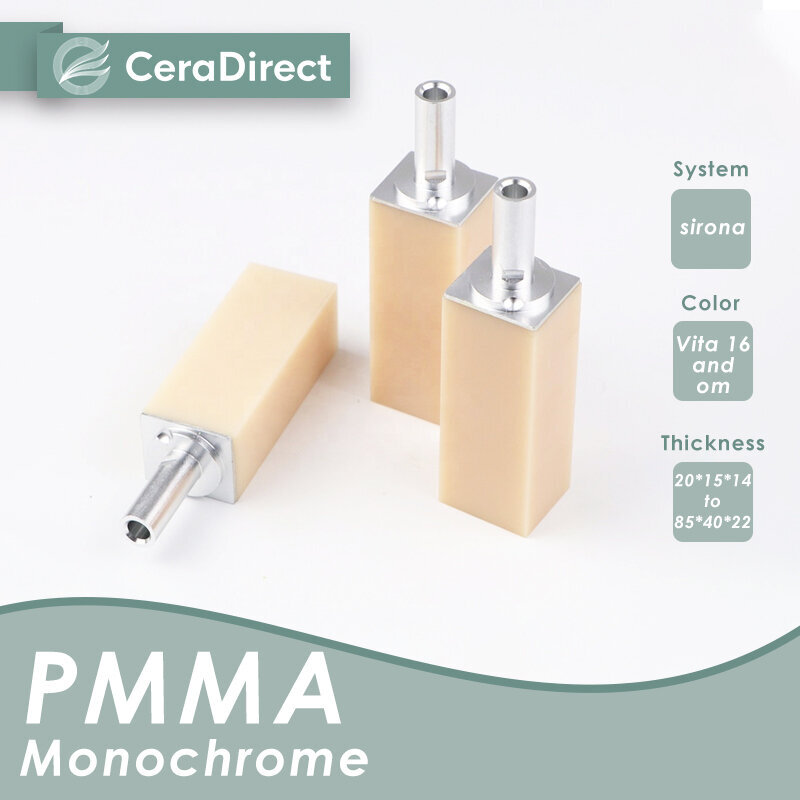 Ceradirect Monochrome PMMA Block Sirona süsteem (40/19) (5 tükki) — hambalabori CAD/CAM jaoks hind ja info | Suuhügieen | kaup24.ee