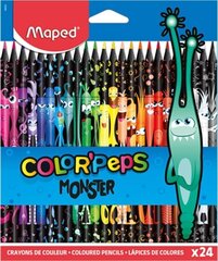 Värvilised pliiatsid Maped Color'Peps Monster, 369003, 24 värvi цена и информация | Принадлежности для рисования, лепки | kaup24.ee