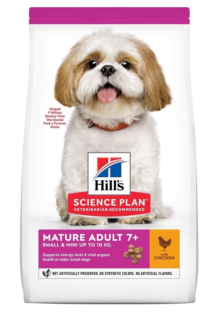 Kuivtoit koertele Hill's Sience Plan Small & Mini Mature Adult 7+ kanalihaga, 3 kg hind ja info | Kuivtoit koertele | kaup24.ee