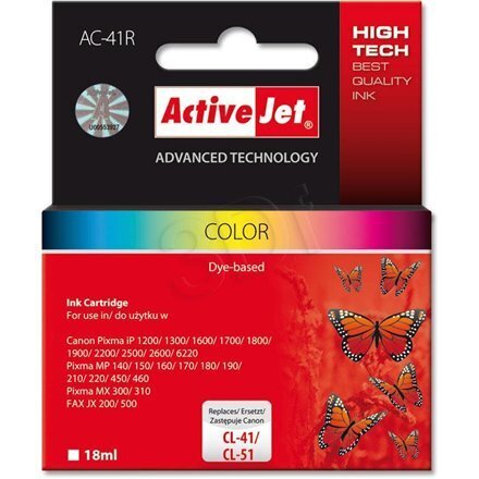 Tint Activejet AC-41 Canon CL-41/CL-51 värviline hind ja info | Tindiprinteri kassetid | kaup24.ee