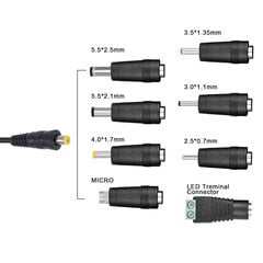 12 W universaalne vahelduvvoolu-alalisvoolu toiteadapter 3 V 4,5 V 5 V 6 V 7,5 V 9 V 12 V 2 A lülitustoiteallika trafo 8 DC pistikuga koduelektroonika jaoks hind ja info | Lisatarvikud korpustele | kaup24.ee