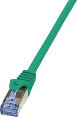 LOGILINK - Patch Cable Cat.6A 10G S/FTP PIMF PrimeLine зеленый 1м цена и информация | Кабели и провода | kaup24.ee