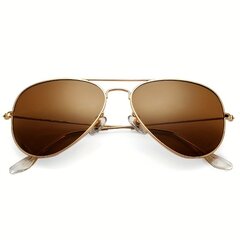 Klassikalised Retro Aviator Päikeseprillid Metallraamiga Klaaslääts Meestele Naistele Välispordi Kuld/pruun objektiiv hind ja info | Naiste päikeseprillid | kaup24.ee