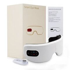 Smart Eye Massager soojenduse ja vibratsiooniga silmahoolduseks Silmamassaaži läätsed, kott Väsimus ja kortsud Bluetooth White цена и информация | Дополнения к косметической продукции | kaup24.ee