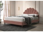 Кровать Signal Meble Santana Velvet 160x200 см, розовая