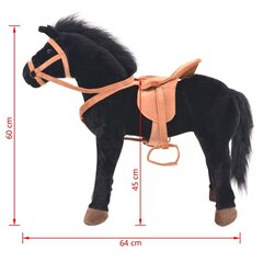 Стоящая плюшевая игрушка лошадь,черная цена и информация | Мягкие игрушки | kaup24.ee