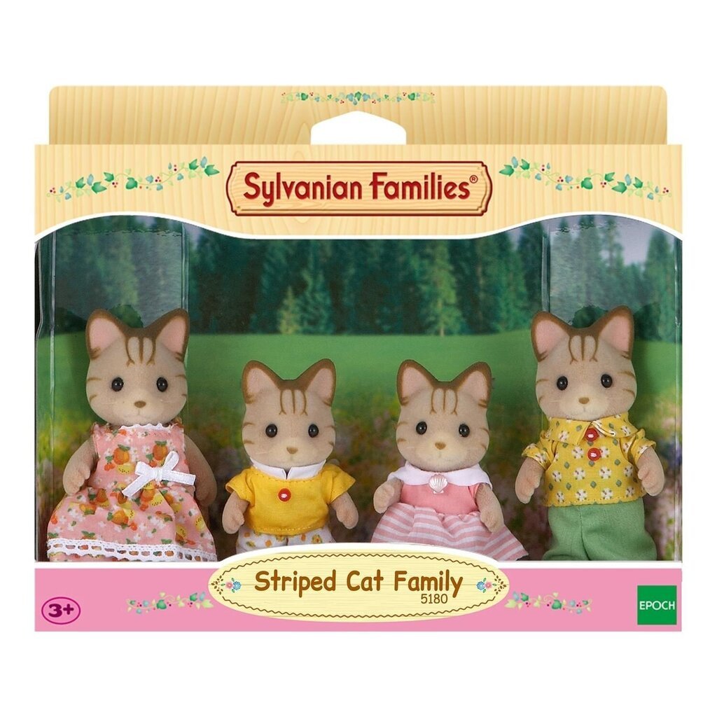 Triibuliste kasside pere Sylvanian Families hind ja info | Tüdrukute mänguasjad | kaup24.ee