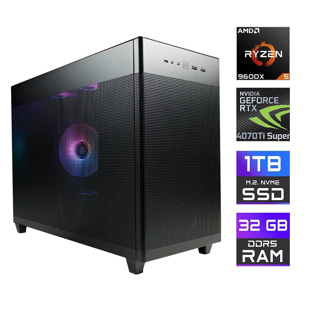 Arvuti MonsterX Ryzen 5 9600X 32GB 1TB NVME RTX4070Ti Super hind ja info | Lauaarvutid | kaup24.ee