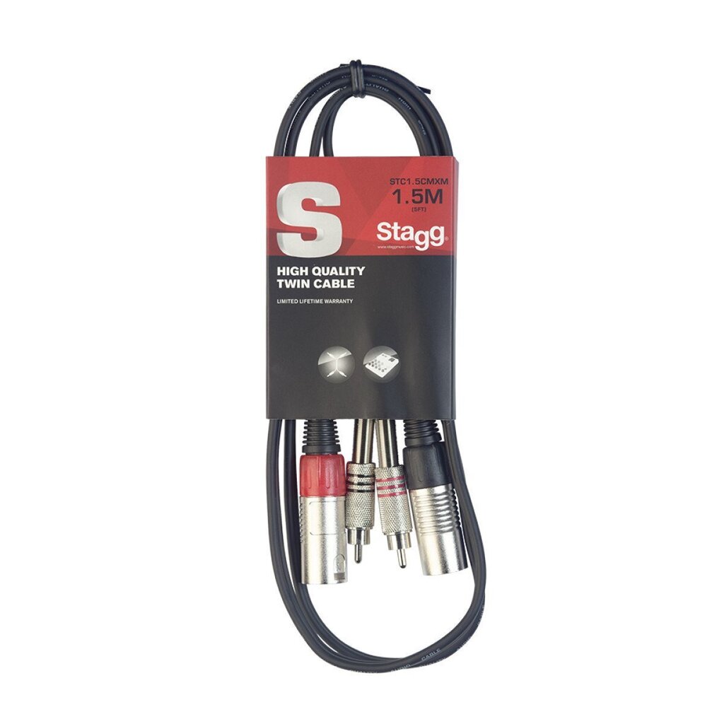 Stagg STC1.5CMXM, XLR/RCA, 1.5 m hind ja info | Kaablid ja juhtmed | kaup24.ee