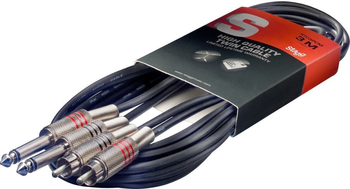 Stagg STC6PCM, Aux 6.35 mm/RCA, 6 m hind ja info | Kaablid ja juhtmed | kaup24.ee