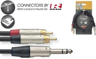 Stagg NYC3/PS2CMR, Aux 6.3 мм/RCA, 3 м цена и информация | Кабели и провода | kaup24.ee