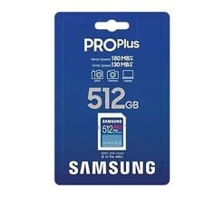 Samsung mälukaart SDXC PRO Plus MB-SD512S/EU 512GB hind ja info | Mobiiltelefonide mälukaardid | kaup24.ee