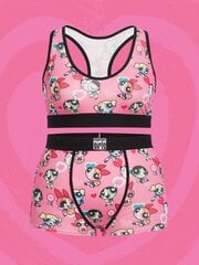 Powerpuff Girls | Plus Cartoon Graphic Racerback pesukomplekt · Roosa · 1XL цена и информация | Нательные женские майки | kaup24.ee