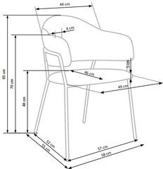 2 tooli komplekt Halmar K359, hall цена и информация | Стулья для кухни и столовой | kaup24.ee