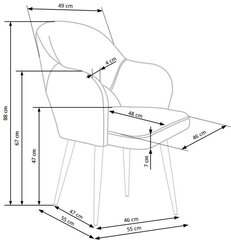 Комплект из 2 стульев Halmar K364, серый цена и информация | Стулья для кухни и столовой | kaup24.ee