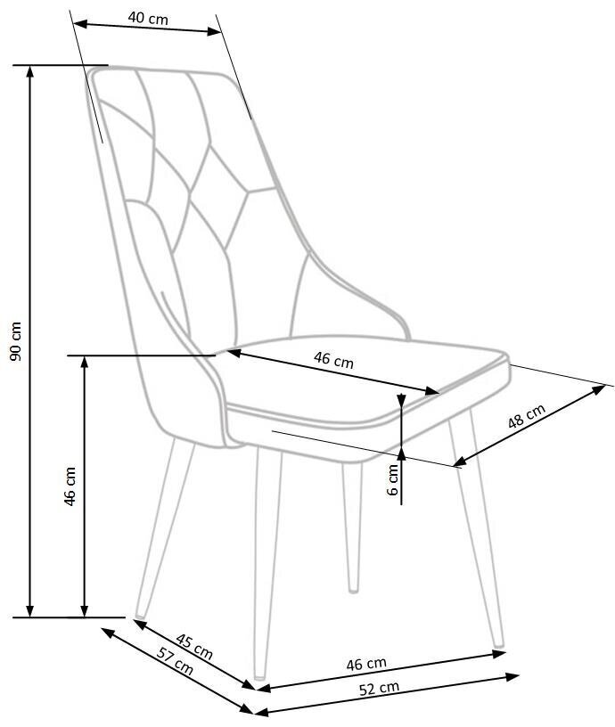 2-osaline toolide komplekt Halmar K365, roheline hind ja info | Söögitoolid, baaritoolid | kaup24.ee
