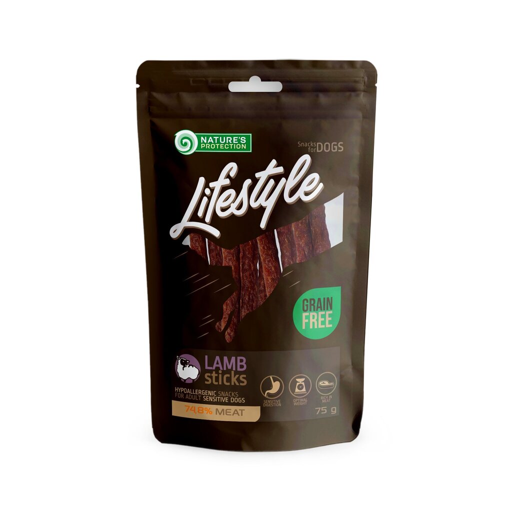 Maius koertele Nature's Protection Lifestyle lambalihapulgad, 75 g hind ja info | Maiustused koertele | kaup24.ee