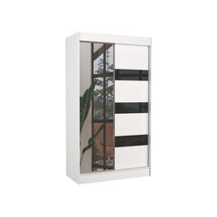 Riidekapp Adrk Furniture Toura 120 cm, valge/must hind ja info | Kapid | kaup24.ee