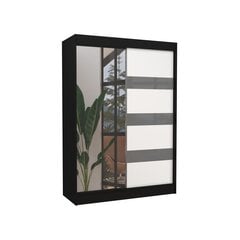 Шкаф Adrk Furniture Toura 150 см, черный/серый цена и информация | Шкафы | kaup24.ee